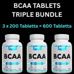 BCAA TABLETS TRIPLE BUNDLE - 3 Doboz 1 Csomagban - 600 Tabletta - Leucin, Isoleucin, Valin - BCAA Aminosav Tabletták - NXT Nutrition