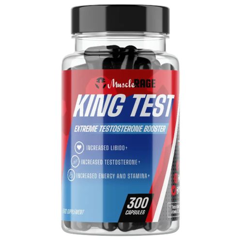 KING TEST™ - ELŐRENDELHETŐ! - Tesztoszteron Fokozás - Kortizol & Ösztrogén Optimalizálás - 300 Kapszula - Muscle Rage