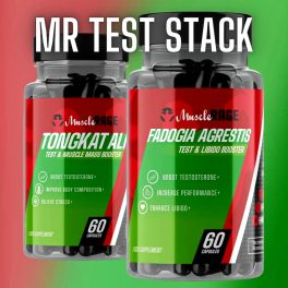   MR TEST STACK - Extrém Tesztoszteron Fokozó Csomag - Fadogia Agrestis + Tongkat Ali - 120 Kapszula - Muscle Rage