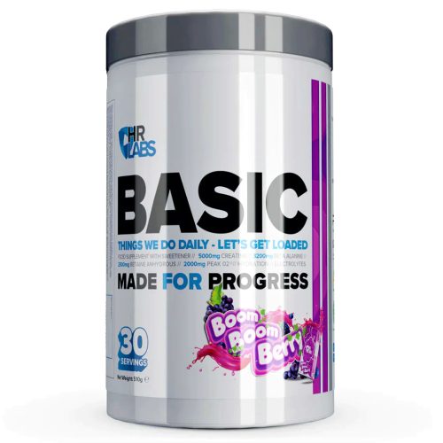 BASIC™ - Izomépítő Mindennapos Használatra & Koffeinmentes Pre-Workout - Kreatin, TMG, Peak O2, Beta Alanin, Astragin, Taurin - HR Labs