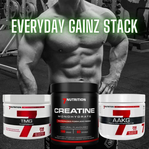 EVERYDAY GAINZ STACK - Izomépítő Csomag Mindennapos Használatra - TMG + AAKG + Creatine Monohydrate - 1000g - 7Nutrition