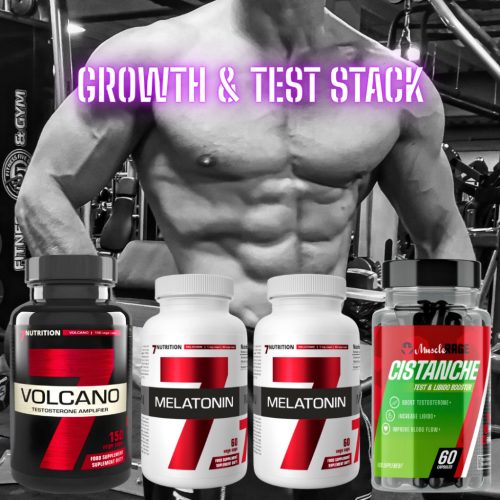GROWTH & TEST STACK - ELŐRENDELHETŐ! - Brutális Növekedési Hormon & Tesztoszteron Szint - Cistanche + Volcano + Melatonin - 330 Kapszula