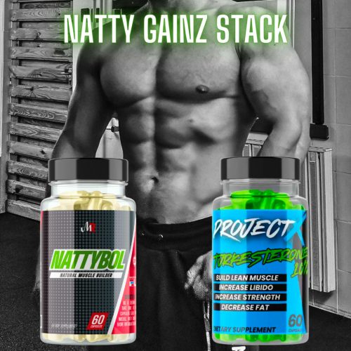 NATTY GAINZ STACK - Nagyobb Izomtömeg & Brutális Erő - Laxogenin + Turkesteron - 2az1ben Stack - Laxogenic + Turk-X