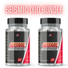   SEISMIC™ DUO BUNDLE - 4az1ben Izomépítő Stack - Epicatechin + Laxosterone + HMB + Astragin - 2 Doboz 2 Hónapra - 480 Kapszula - Muscle Rage