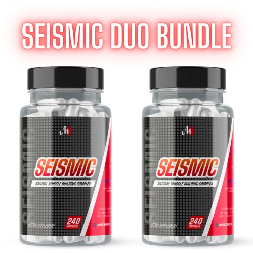 SEISMIC™ DUO BUNDLE - 4az1ben Izomépítő Stack - Epicatechin + Laxosterone + HMB + Astragin - 2 Doboz 2 Hónapra - 480 Kapszula - Muscle Rage