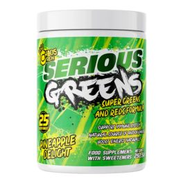   SERIOUS GREENS™ 292g - FÉL ÁRON! - Gyümölcsök, Zöldségek, Algák, Enzimek, Probiotikum - Természetes Multivitamin Alternatíva - Chaos Crew