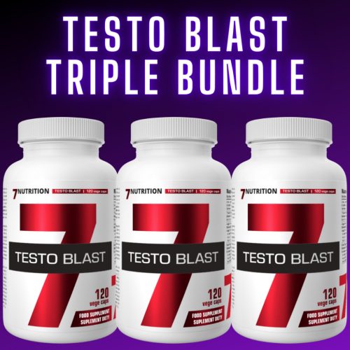TESTO BLAST™ TRIPLE BUNDLE - Fokozott Erő, Állóképesség, Tesztoszteron - Turkesterone + Tribulus Kivonat - 360 Kapszula - 7Nutrition